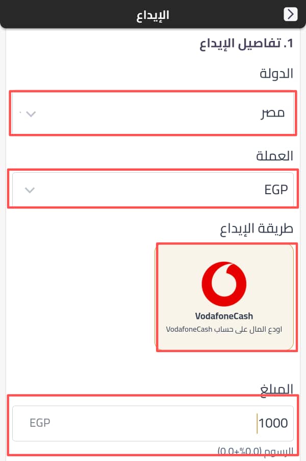 إرسال حوالة من فودافون كاش إلى شام كاش